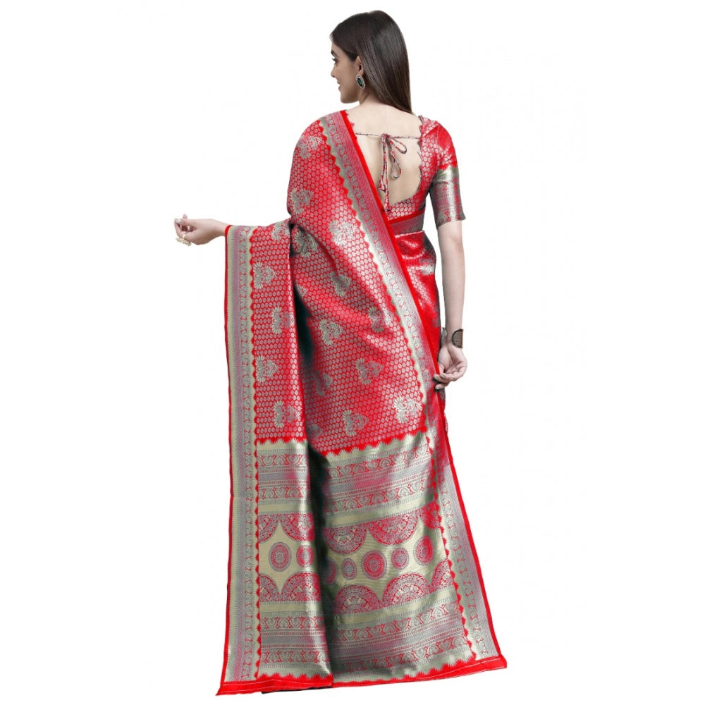 Versatile Banarasi Silk Designer Weaving Saree With Blouse Piece