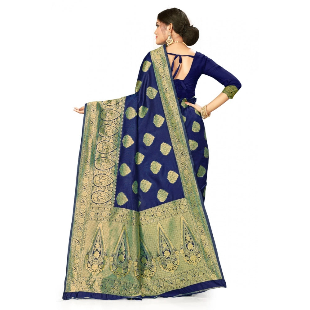 Sensational Banarasi Silk Designer Weaving Saree With Blouse Piece