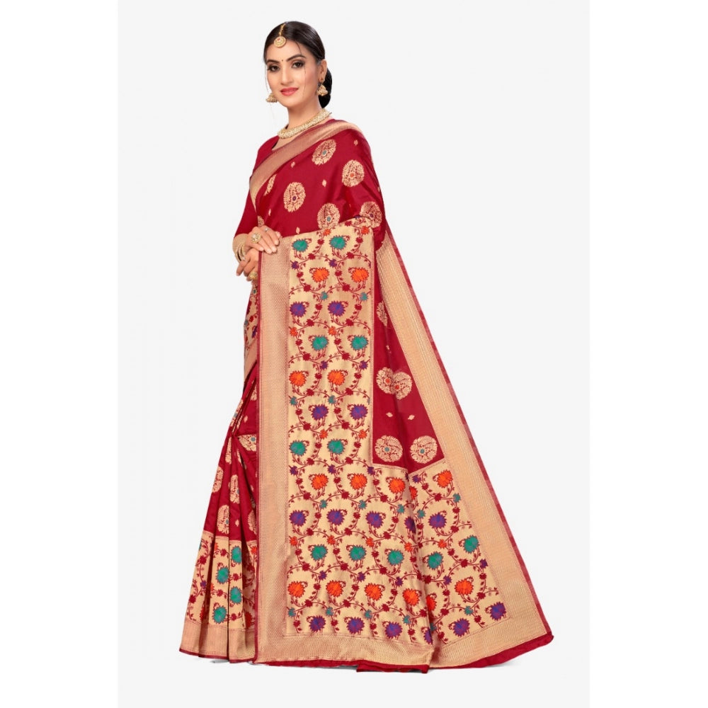 Fashionable Banarasi Silk Designer Weaving Saree With Blouse Piece