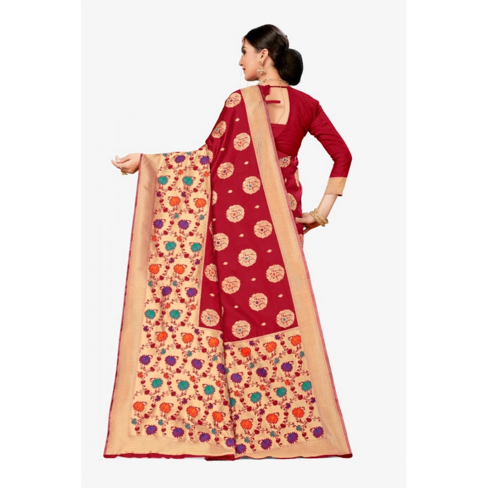 Fashionable Banarasi Silk Designer Weaving Saree With Blouse Piece