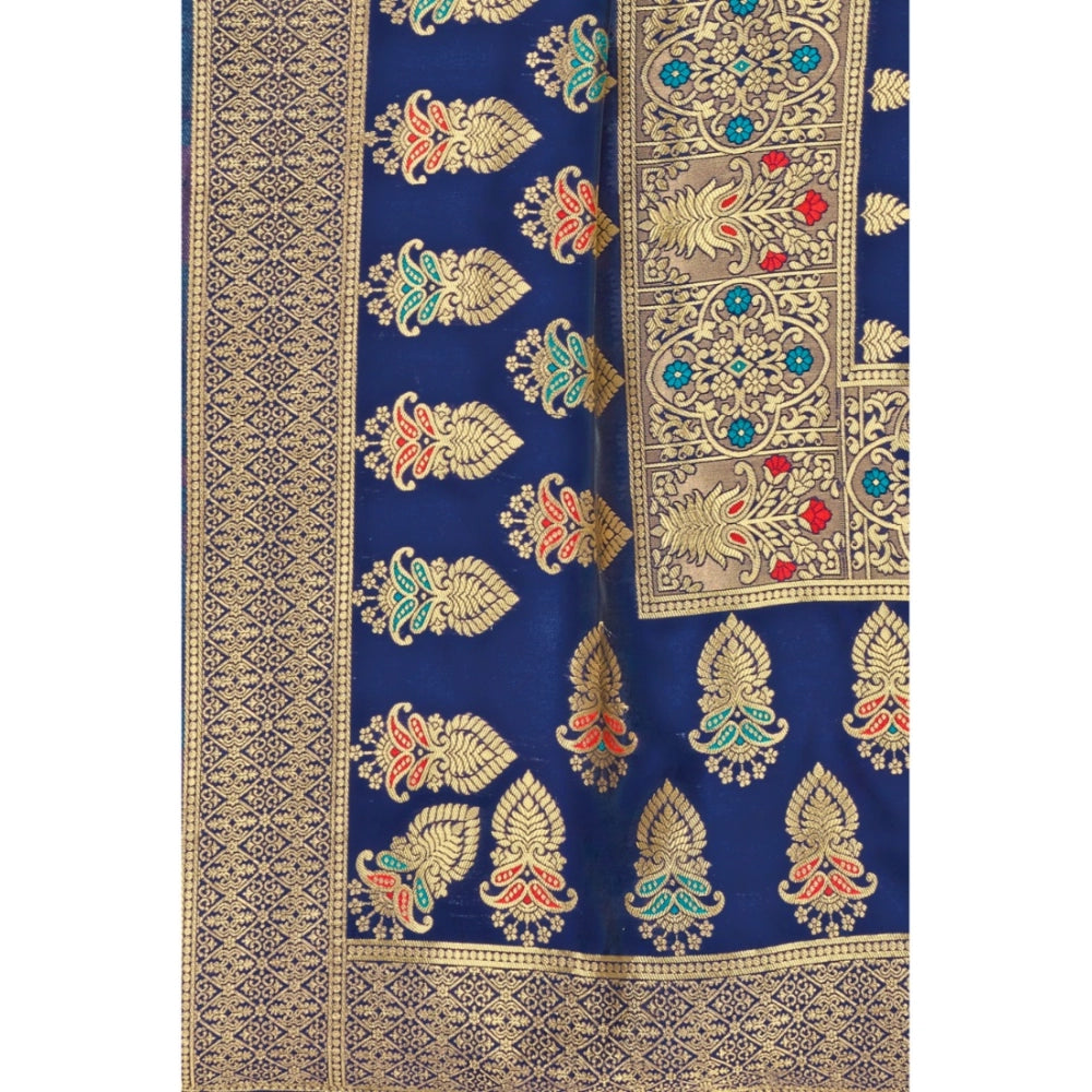 Sensational Banarasi Silk Designer Weaving Saree With Blouse Piece