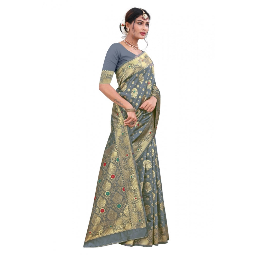 Fashionable Banarasi Silk Designer Weaving Saree With Blouse Piece