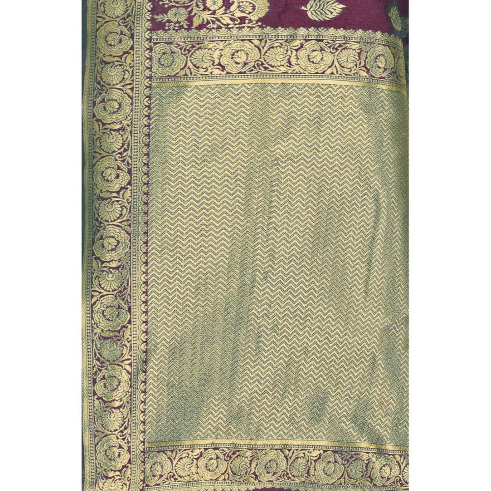 Ethnic Banarasi Silk Designer Weaving Saree With Blouse Piece