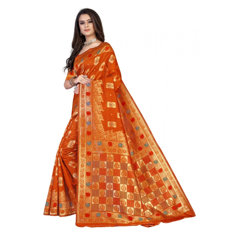 Ethnic Banarasi Silk Designer Weaving Saree With Blouse Piece