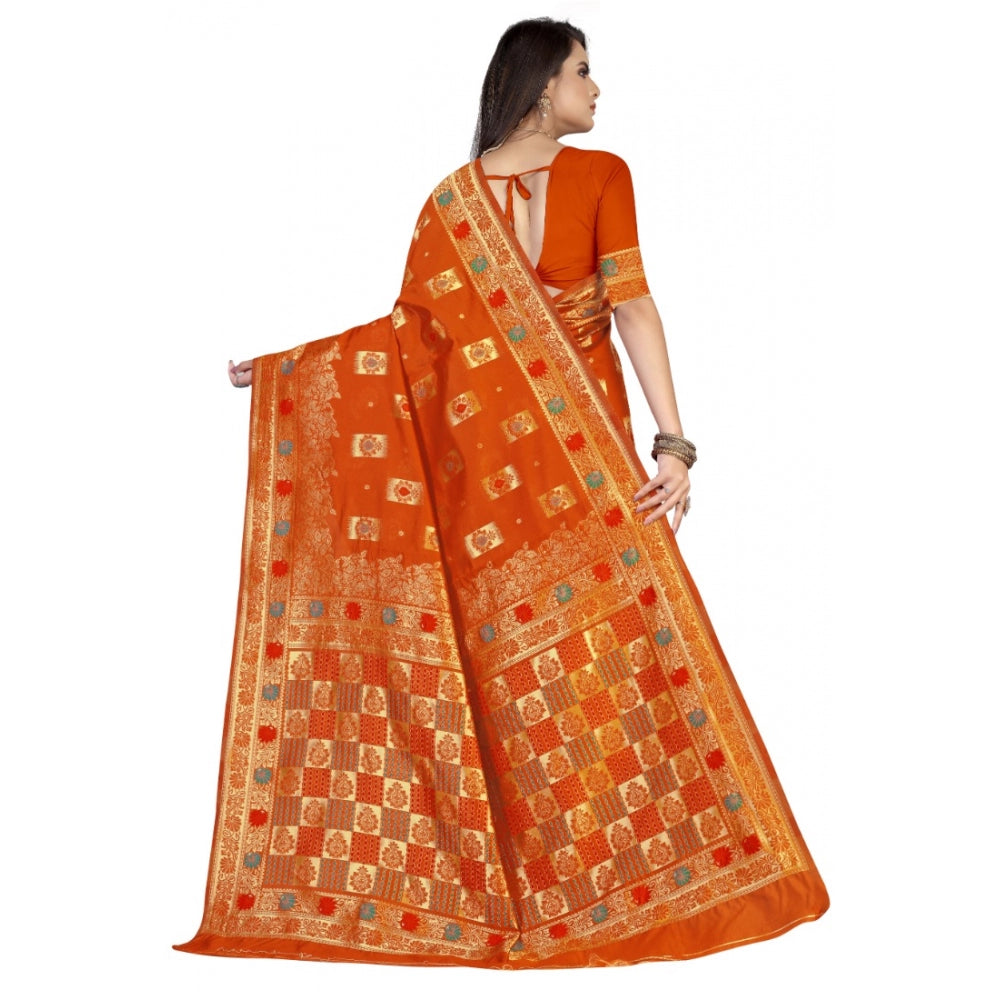 Ethnic Banarasi Silk Designer Weaving Saree With Blouse Piece