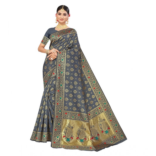 Fashionable Banarasi Silk Designer Weaving Saree With Blouse Piece