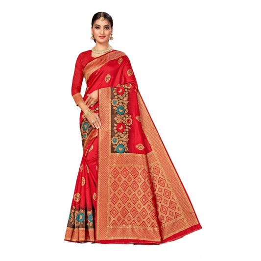 Versatile Banarasi Silk Designer Weaving Saree With Blouse Piece