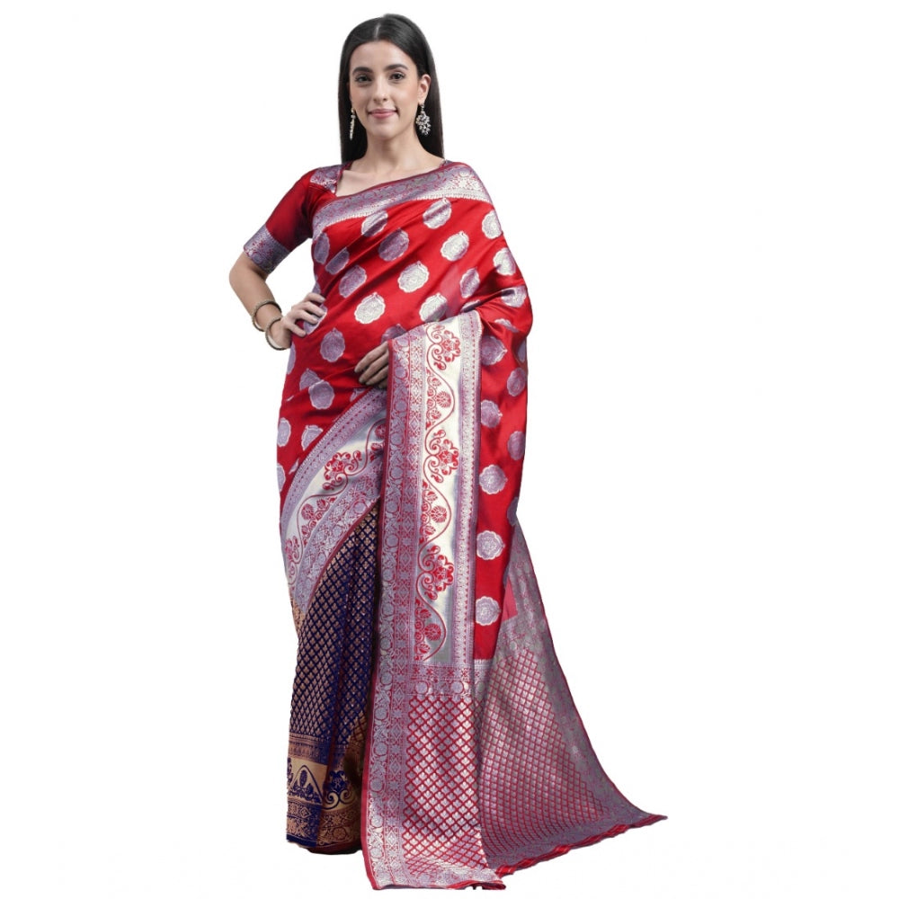 Gorgeous Kanjivaram Silk Designer Weaving Saree With Blouse Piece