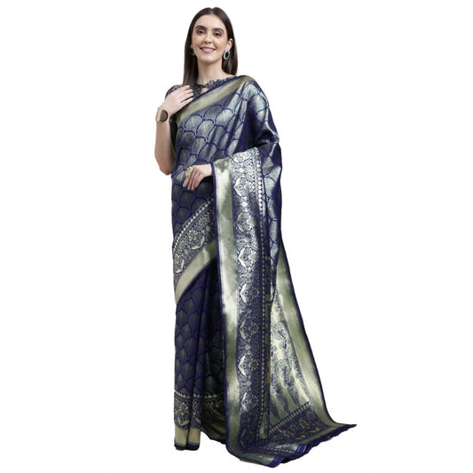 Sensational Banarasi Silk Designer Weaving Saree With Blouse Piece