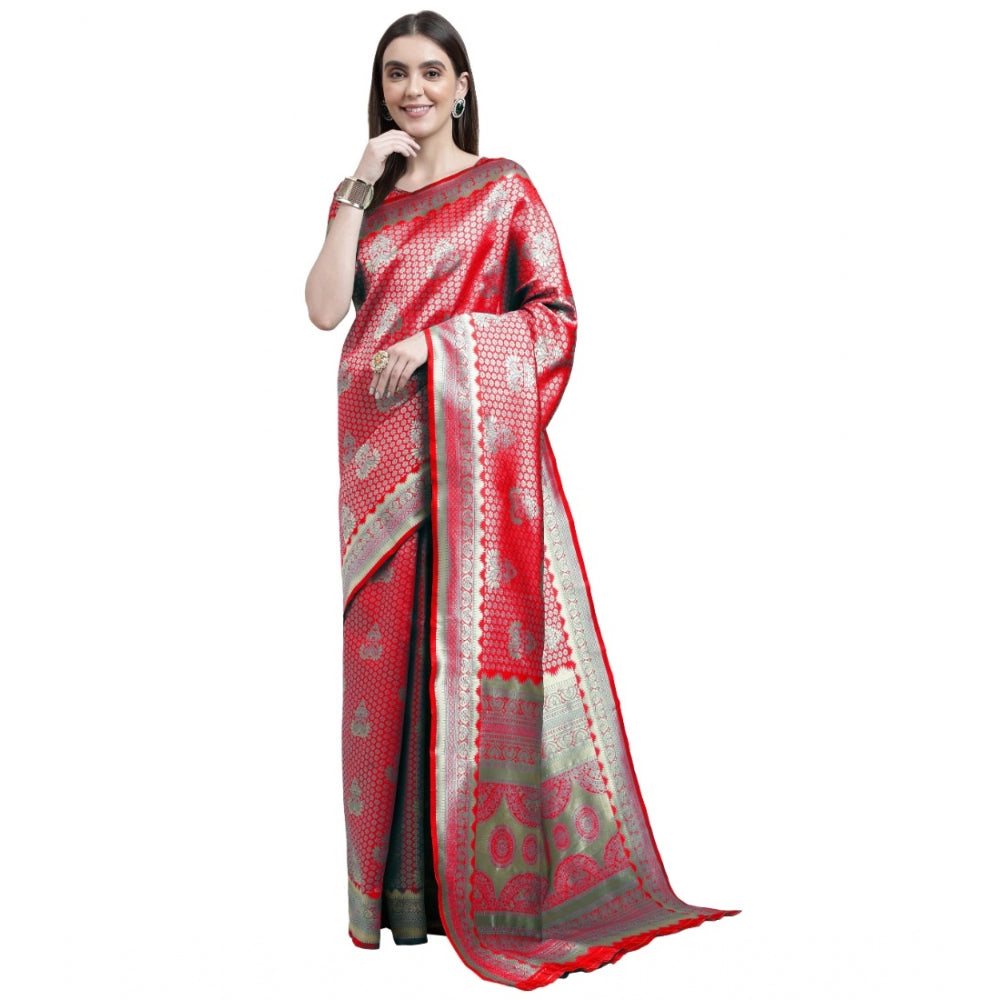 Versatile Banarasi Silk Designer Weaving Saree With Blouse Piece