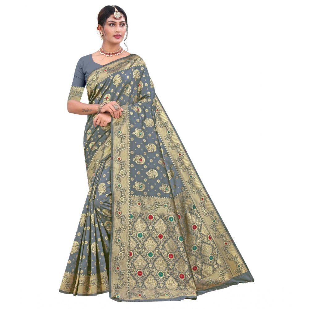 Fashionable Banarasi Silk Designer Weaving Saree With Blouse Piece