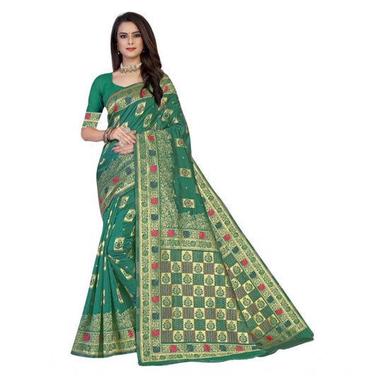 Alluring Banarasi Silk Designer Weaving Saree With Blouse Piece