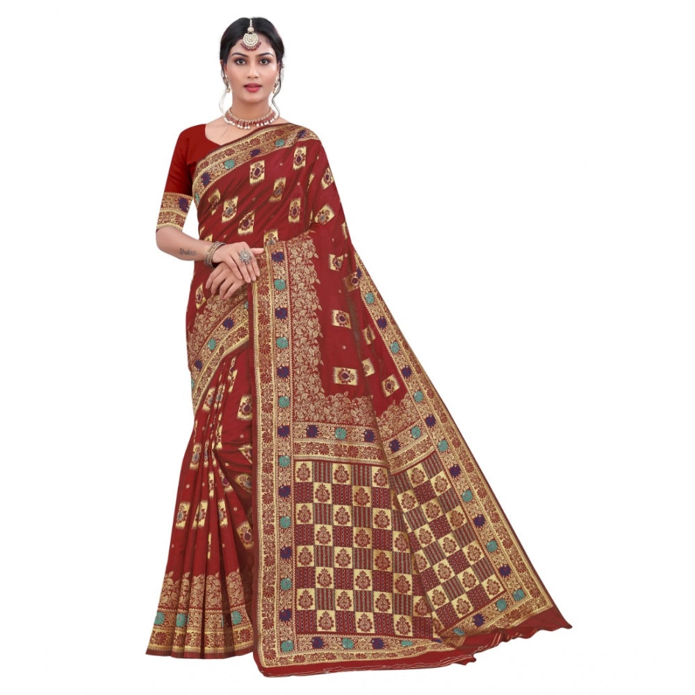 Fashionable Banarasi Silk Designer Weaving Saree With Blouse Piece