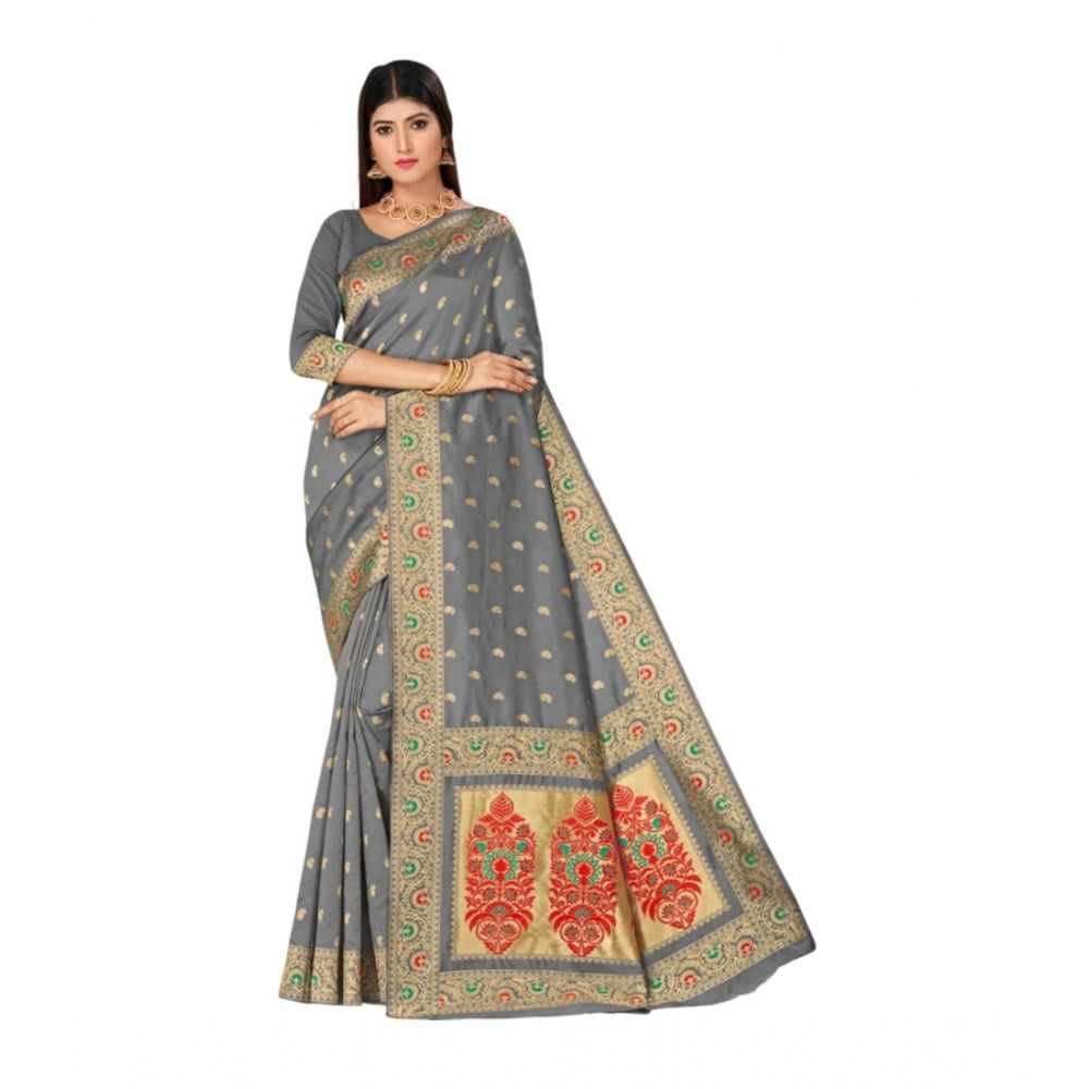 Fashionable Banarasi Silk Designer Weaving Saree With Blouse Piece