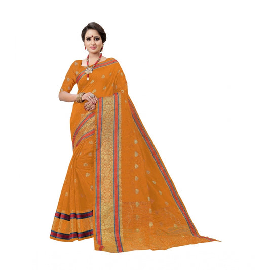 Stylish Cotton Silk Designer Weaving Saree With Blouse Piece