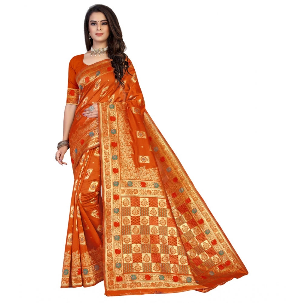 Ethnic Banarasi Silk Designer Weaving Saree With Blouse Piece