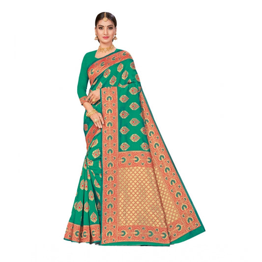 Alluring Banarasi Silk Designer Weaving Saree With Blouse Piece