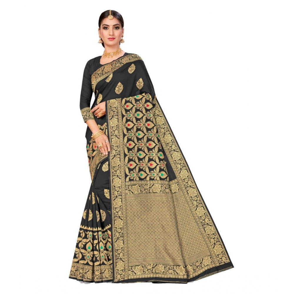 Sensational Banarasi Silk Designer Weaving Saree With Blouse Piece