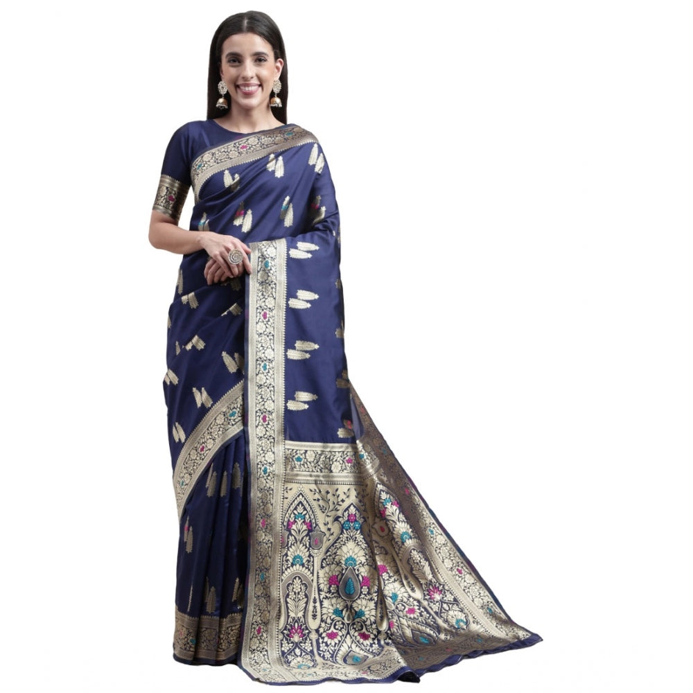 Elegant Kanjivaram Silk Designer Weaving Saree With Blouse Piece