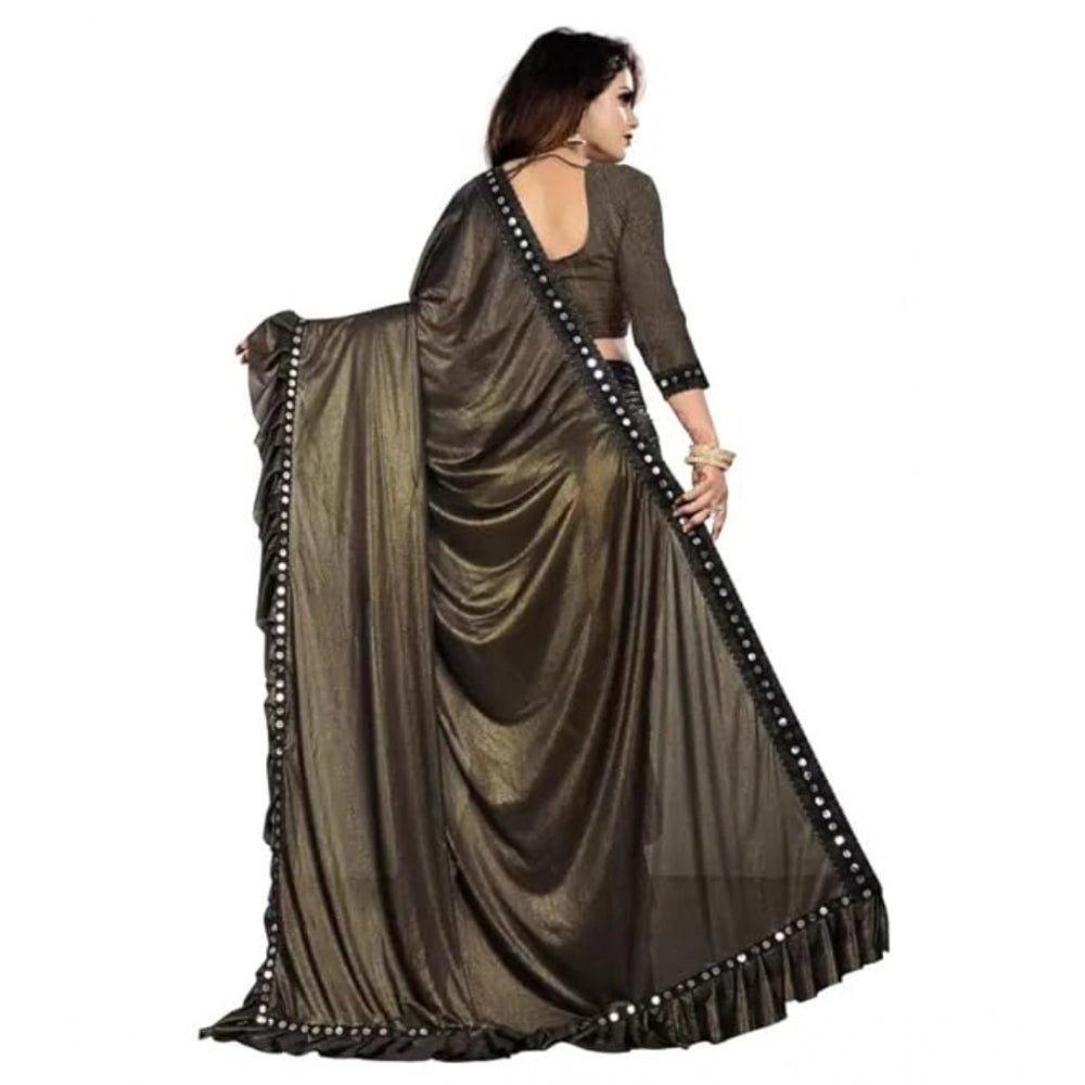 Fancy Malai Lining Solid Saree With Blouse Piece