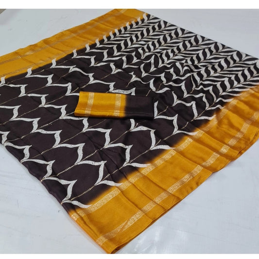 Dazzling Cotton Printed Saree With Blouse Piece