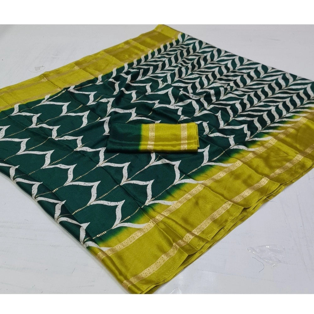 Pretty Cotton Printed Saree With Unstitched Blouse