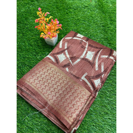 Contemporary Cotton Printed Saree With Blouse Piece