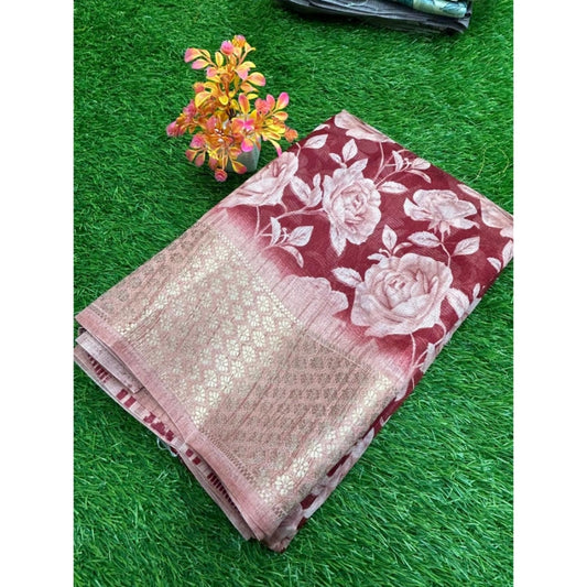 Contemporary Cotton Printed Saree With Blouse Piece