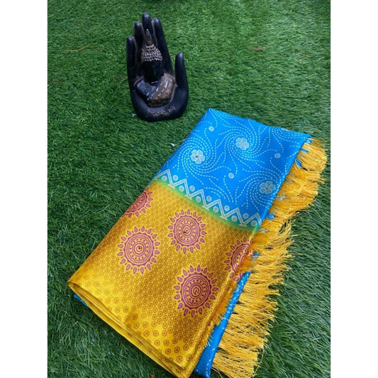 Modern Crepe Printed Saree With Blouse Piece