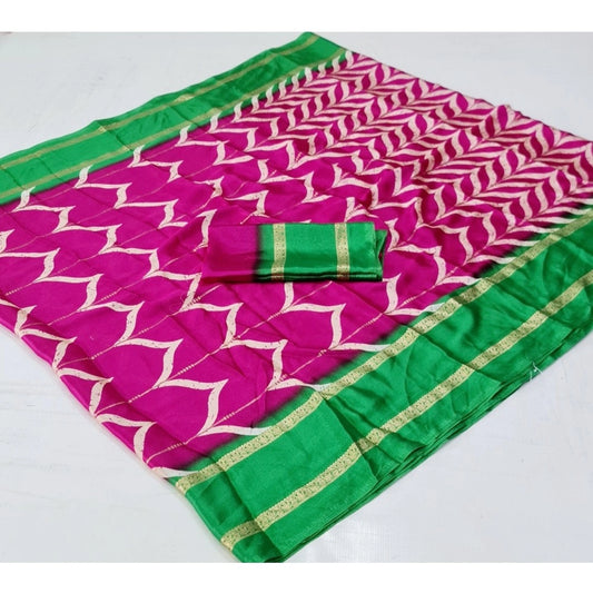 Dazzling Cotton Printed Saree With Blouse Piece