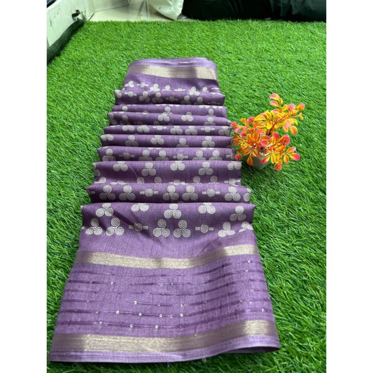 Magnificent Art Silk Printed Saree With Blouse Piece