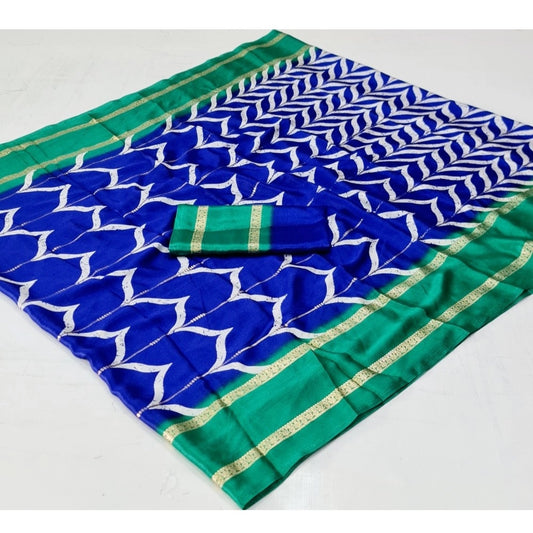 Dazzling Cotton Printed Saree With Blouse Piece