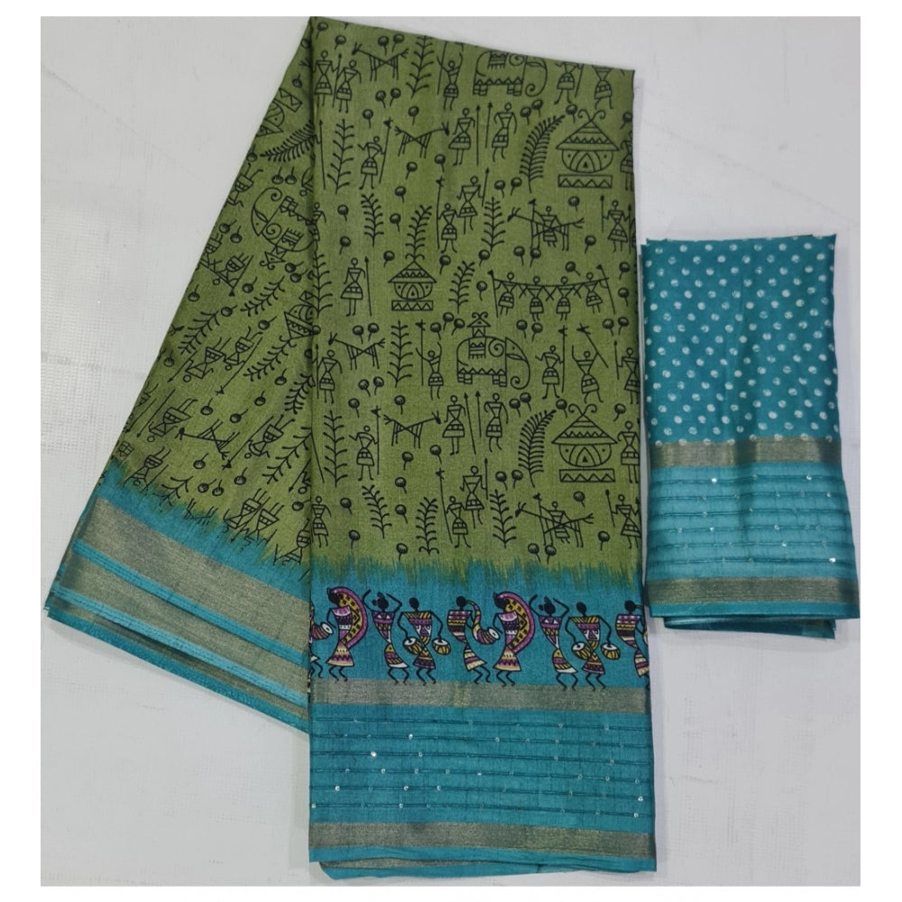 Superior Cotton Printed Saree With Blouse Piece