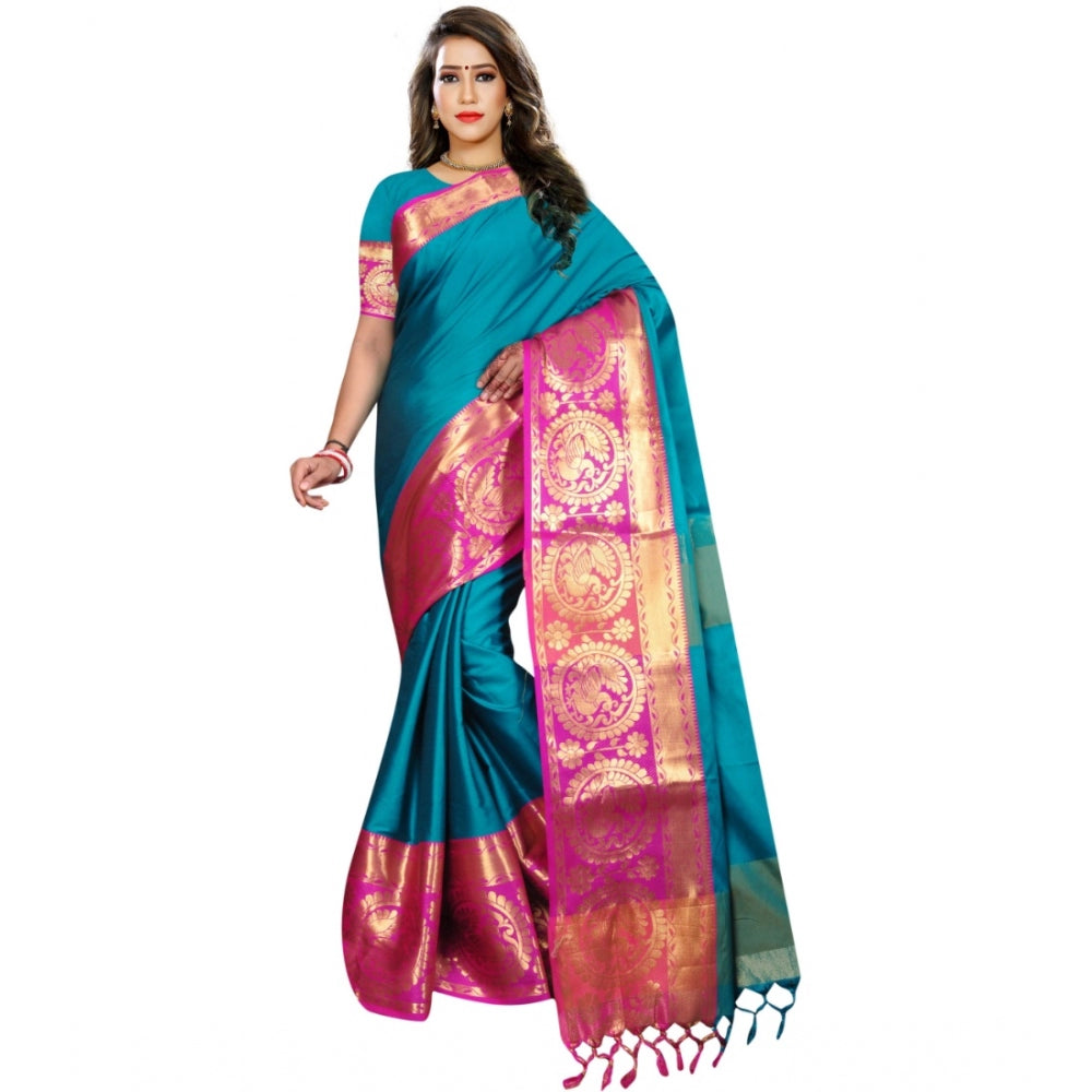 Glorious Jacquard Woven Saree With Blouse Piece