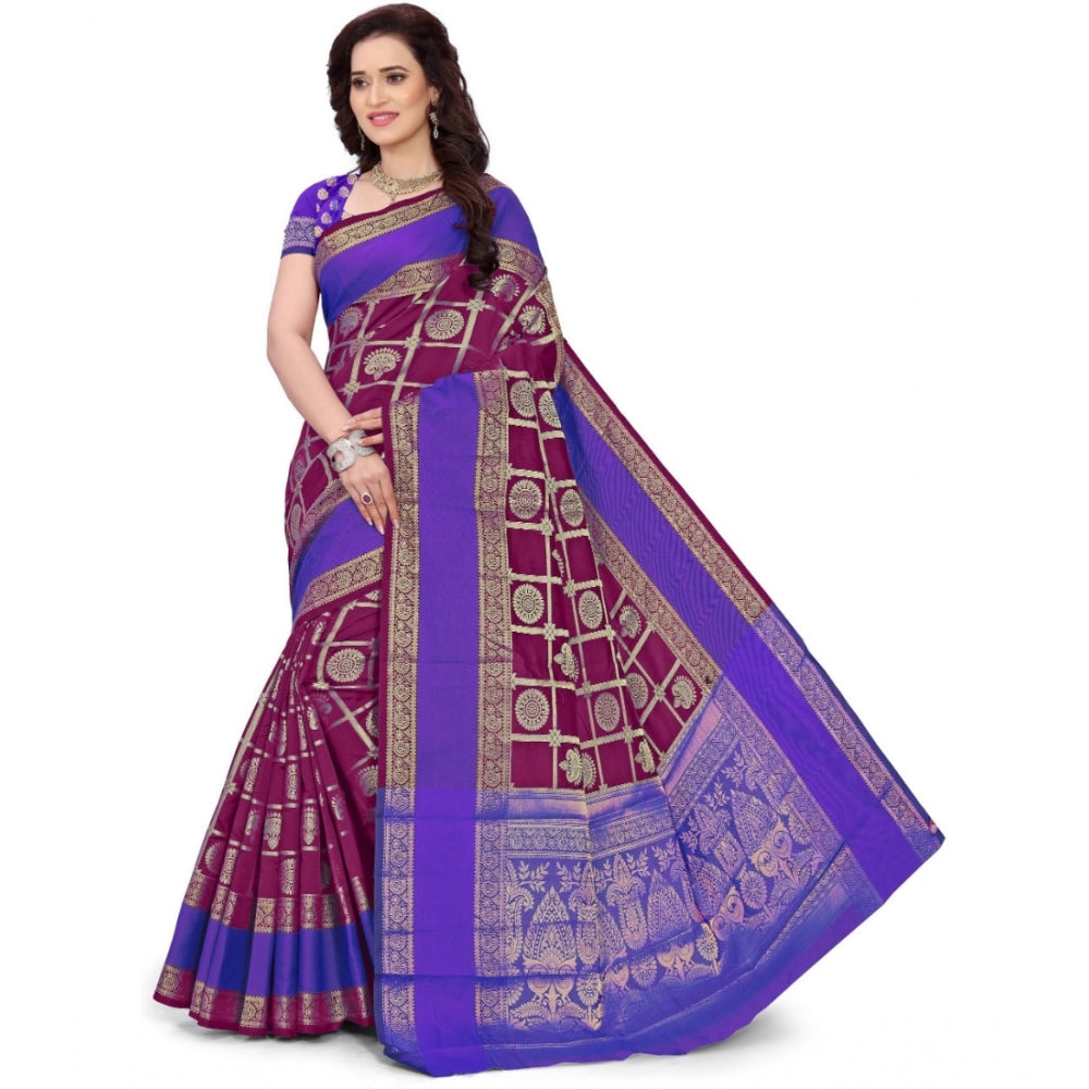 Tremendous Jacquard Woven Saree With Blouse Piece