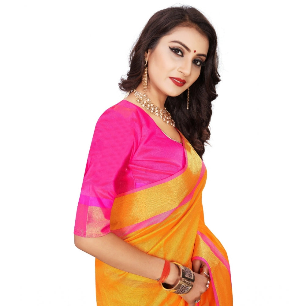 Tremendous Jacquard Woven Saree With Blouse Piece