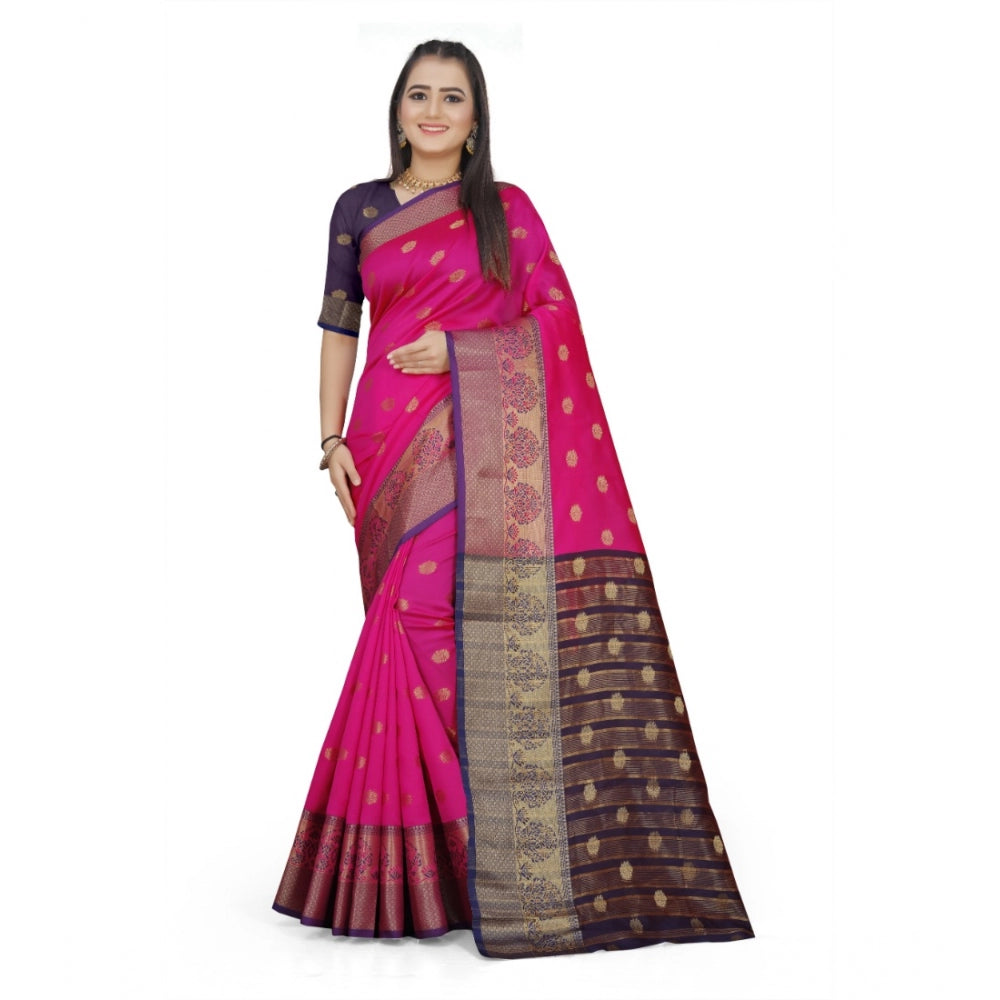 Tremendous Jacquard Woven Saree With Blouse Piece