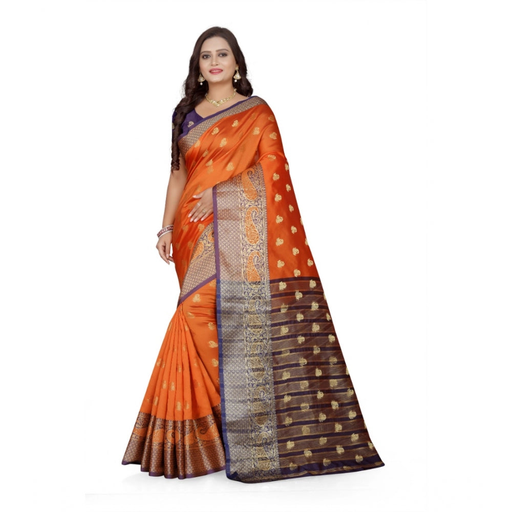 Tremendous Jacquard Woven Saree With Blouse Piece