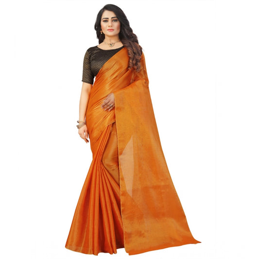 Dazzling Cotton Silk Self Design Saree With Blouse Piece