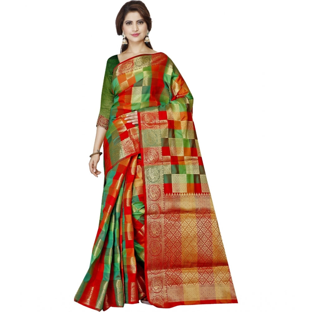 Tremendous Jacquard Woven Saree With Blouse Piece