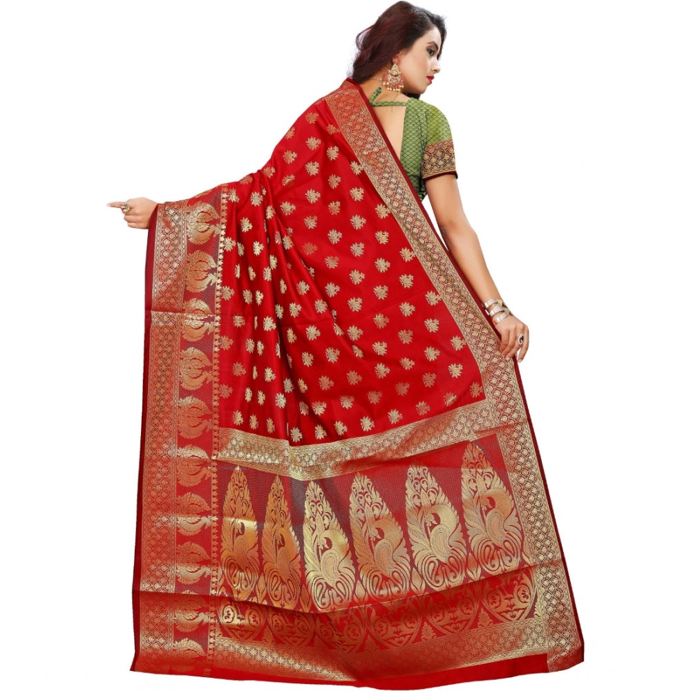 Tremendous Jacquard Woven Saree With Blouse Piece