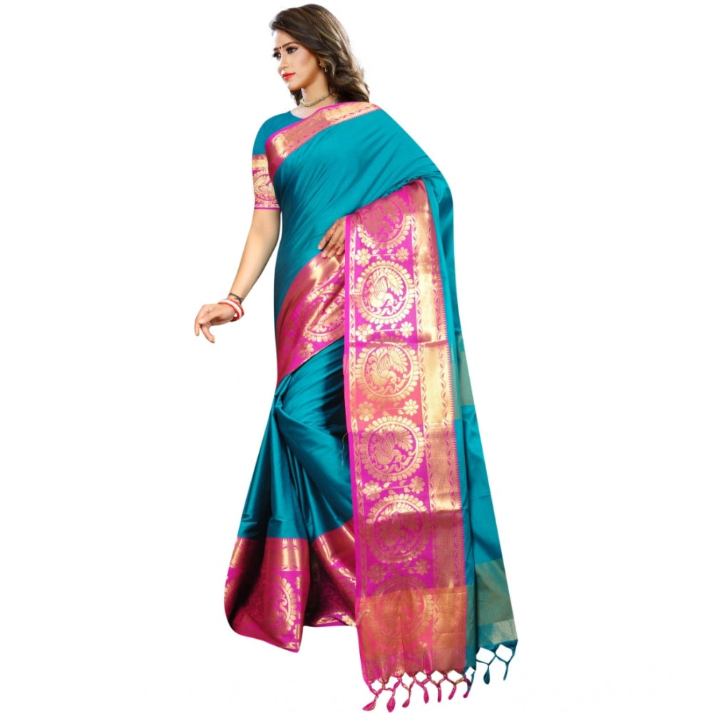 Glorious Jacquard Woven Saree With Blouse Piece