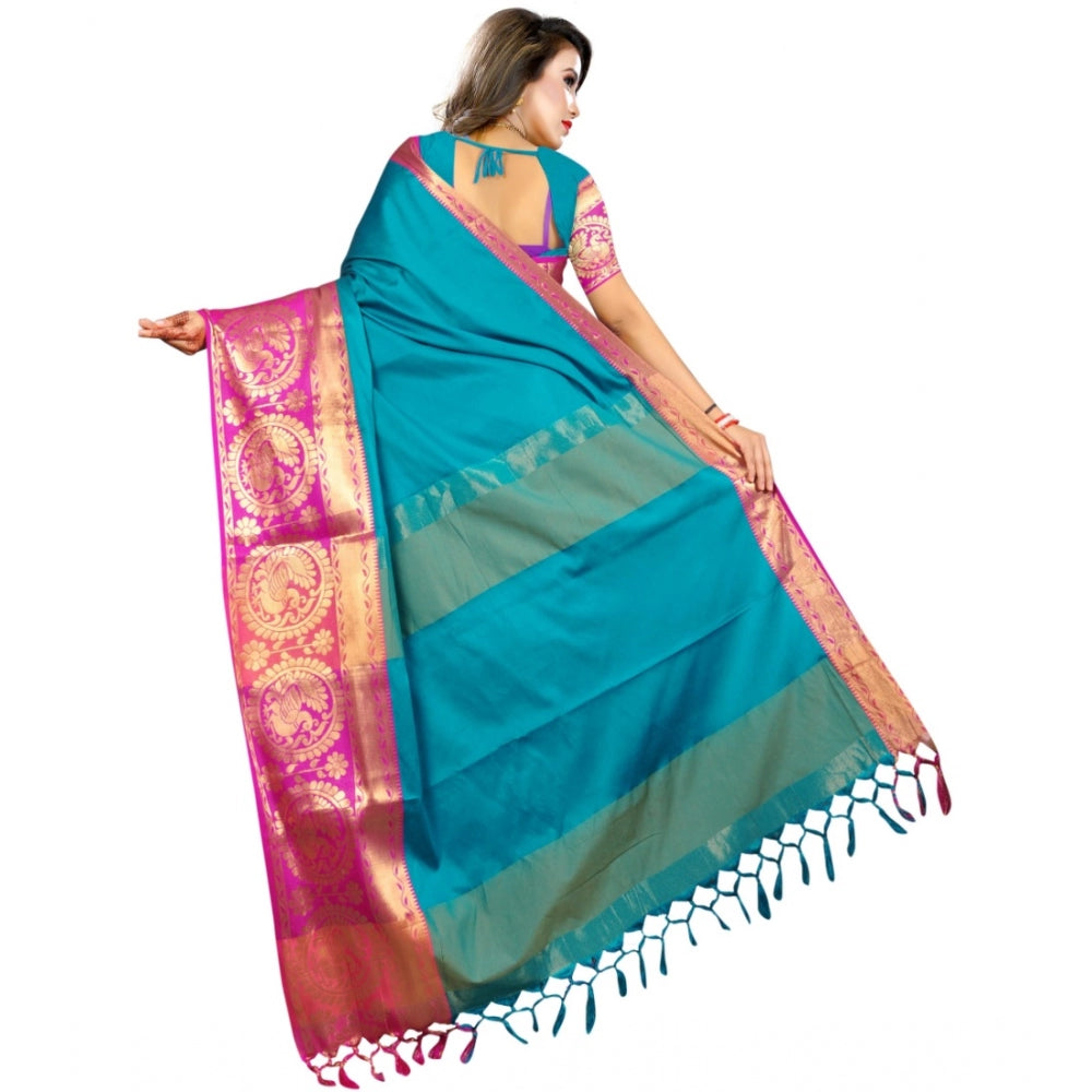 Glorious Jacquard Woven Saree With Blouse Piece