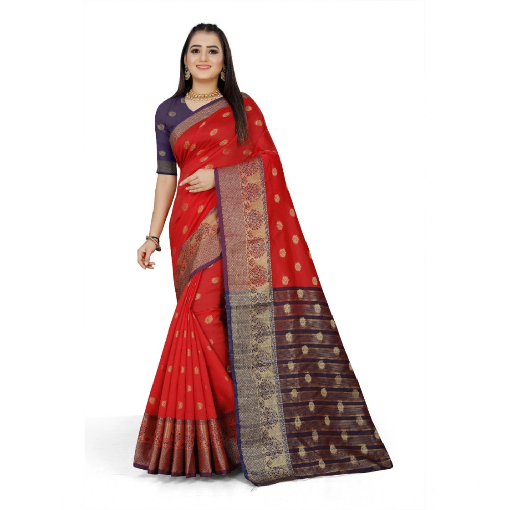 Tremendous Jacquard Woven Saree With Blouse Piece