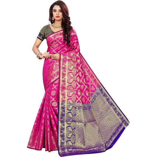 Tremendous Jacquard Woven Saree With Blouse Piece