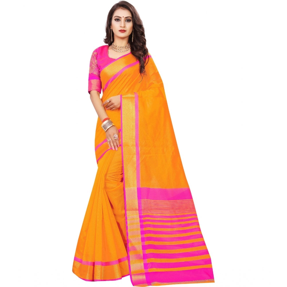 Tremendous Jacquard Woven Saree With Blouse Piece