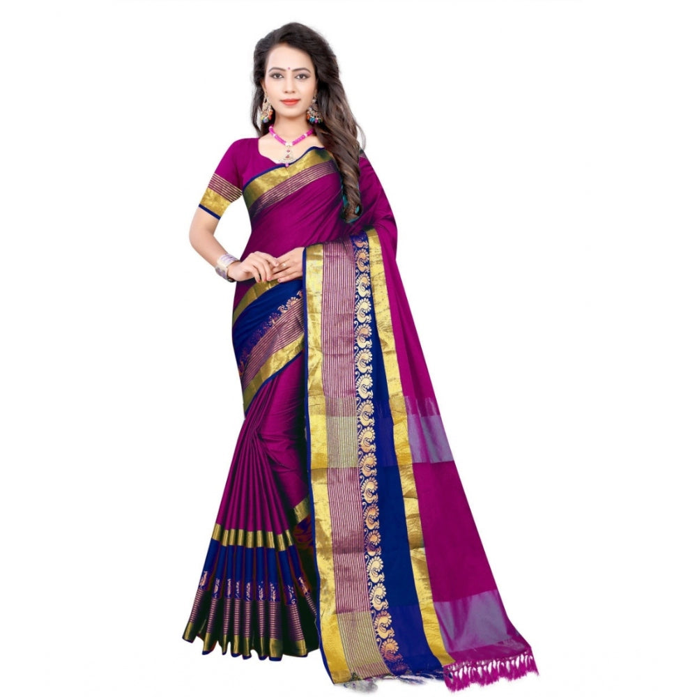 Tremendous Jacquard Woven Saree With Blouse Piece