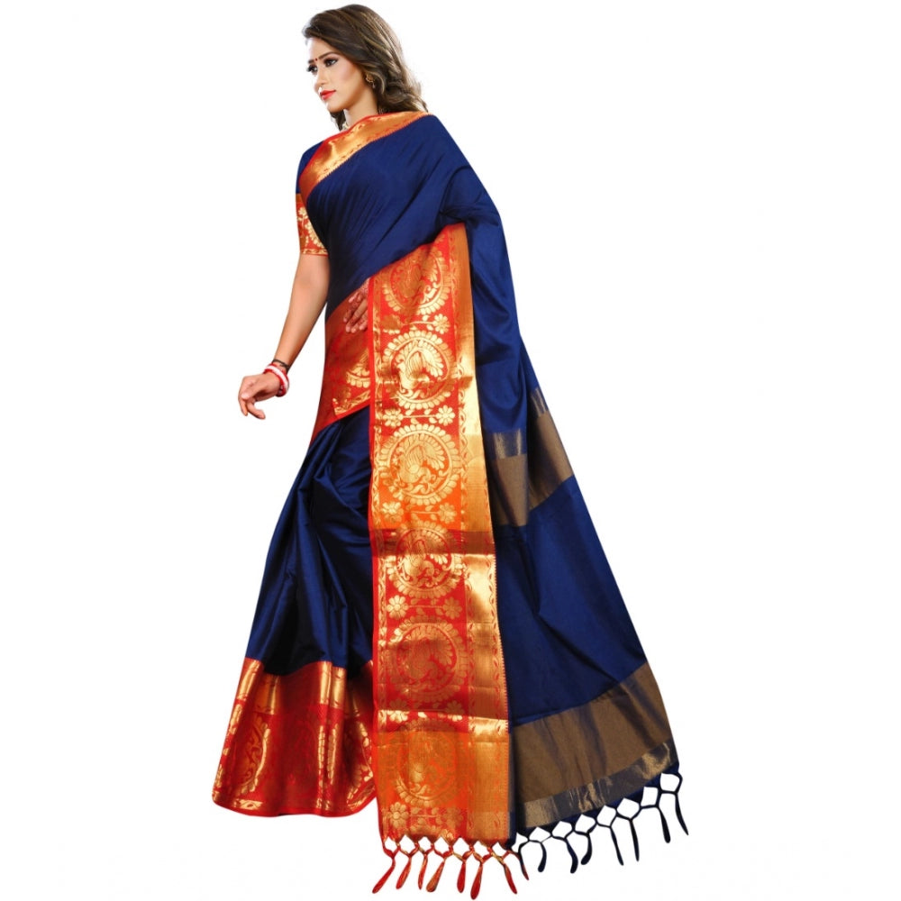 Superb Jacquard Woven Saree With Blouse Piece