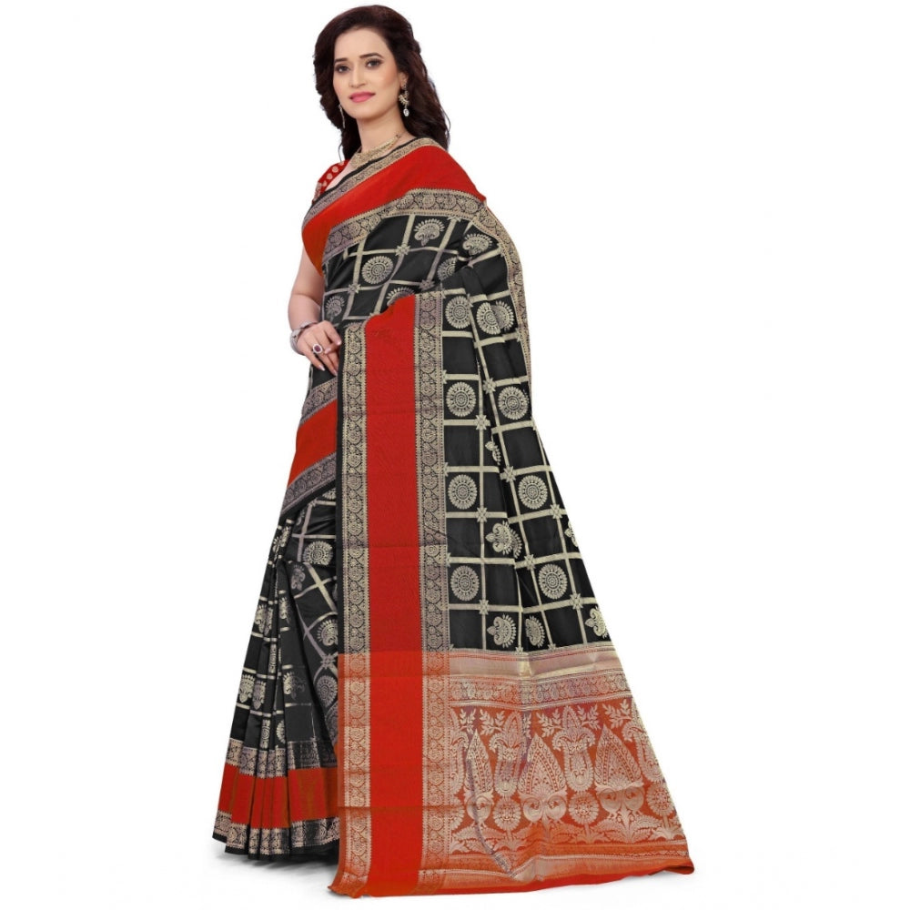 Tremendous Jacquard Woven Saree With Blouse Piece