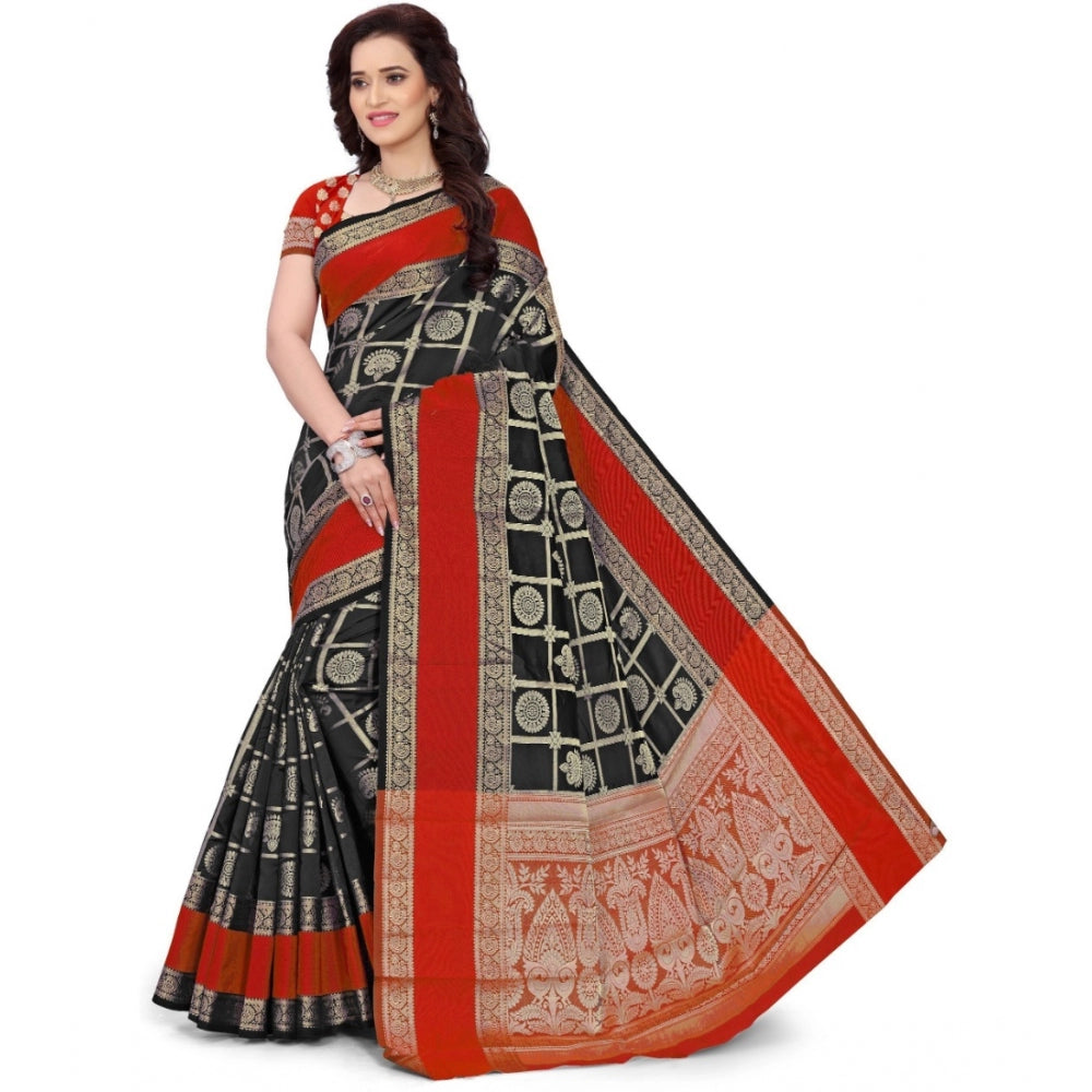 Tremendous Jacquard Woven Saree With Blouse Piece